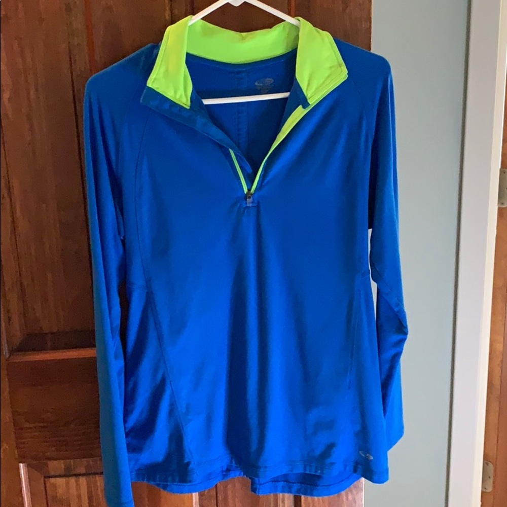 Blue long sleeve quarter zip